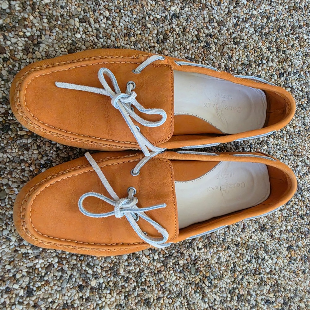 Cole Haan Nike Air Orange Leather Driving Moccasins Loafers D39810 Womens 7.5B - Picture 13 of 13